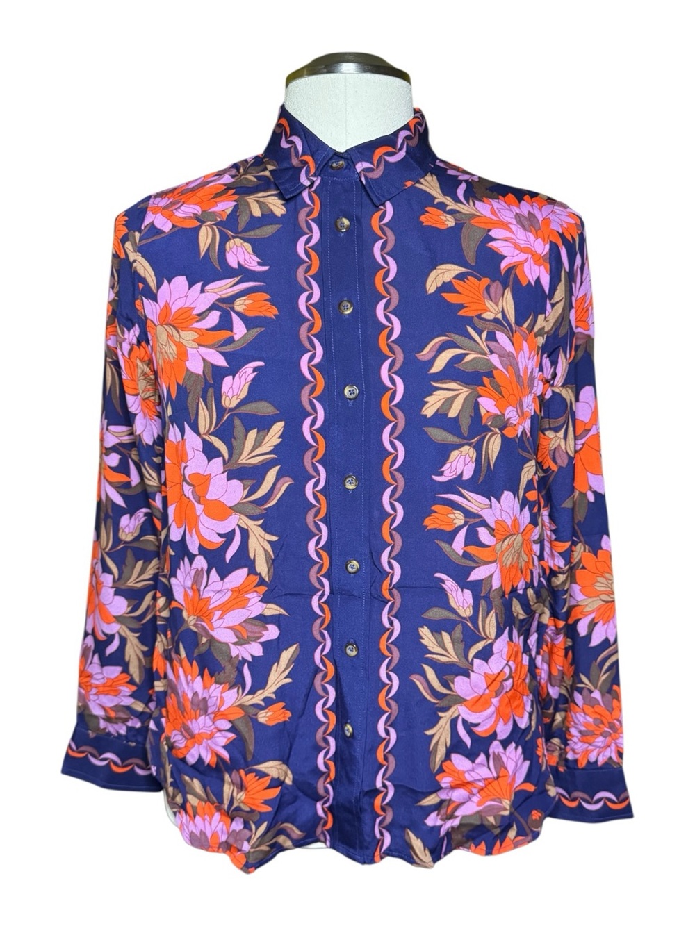 Anthropologie Maeve Paradigm Silk Fall Blouse